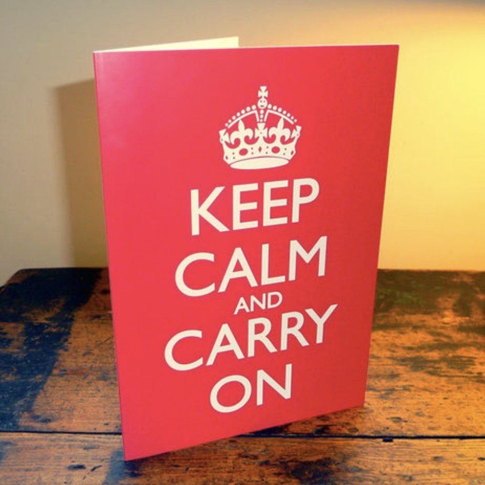 Keep Calm & Carry On Greetings Card